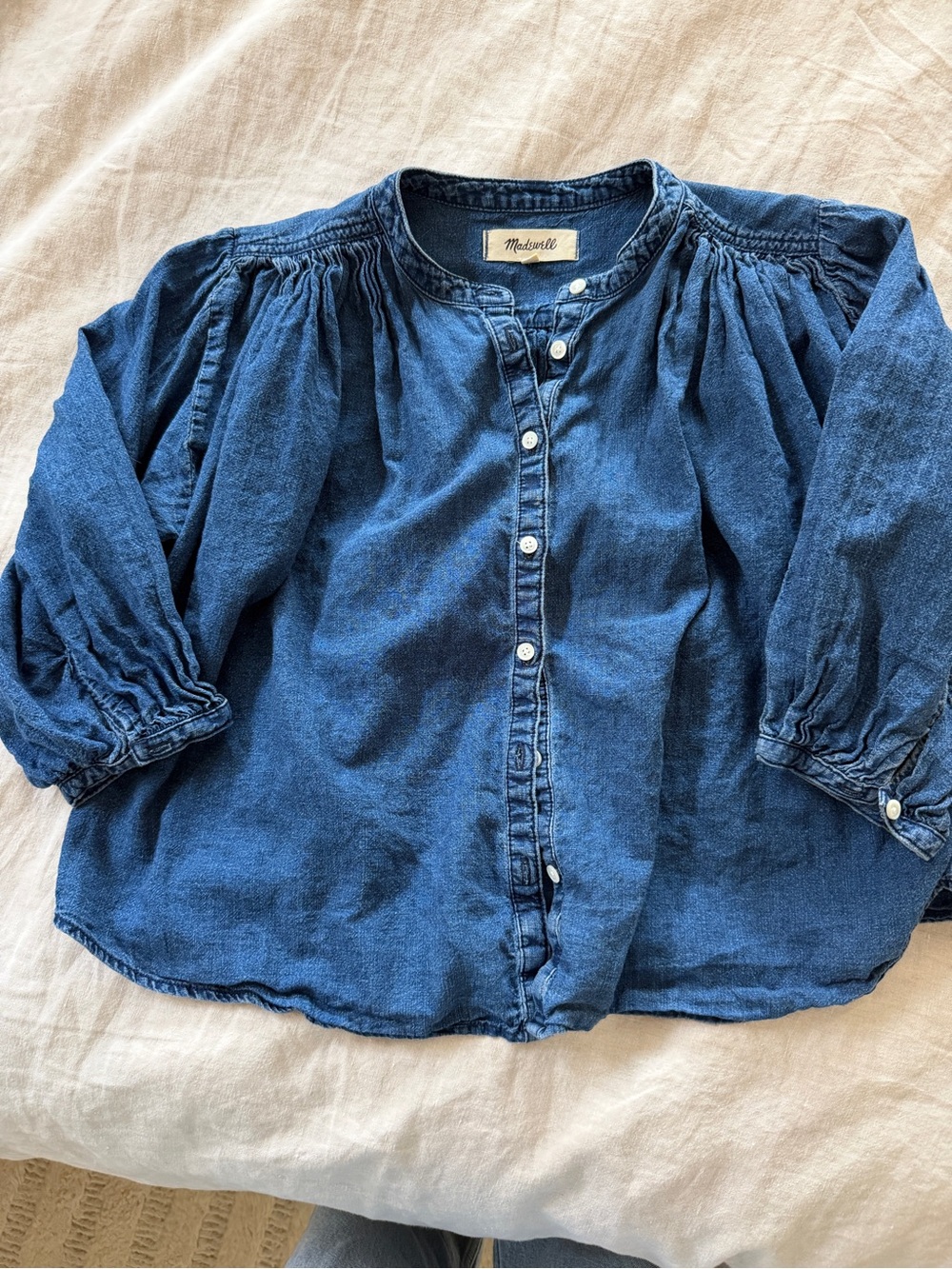Madewell Indigo Blue Denim Button-Up Blouse